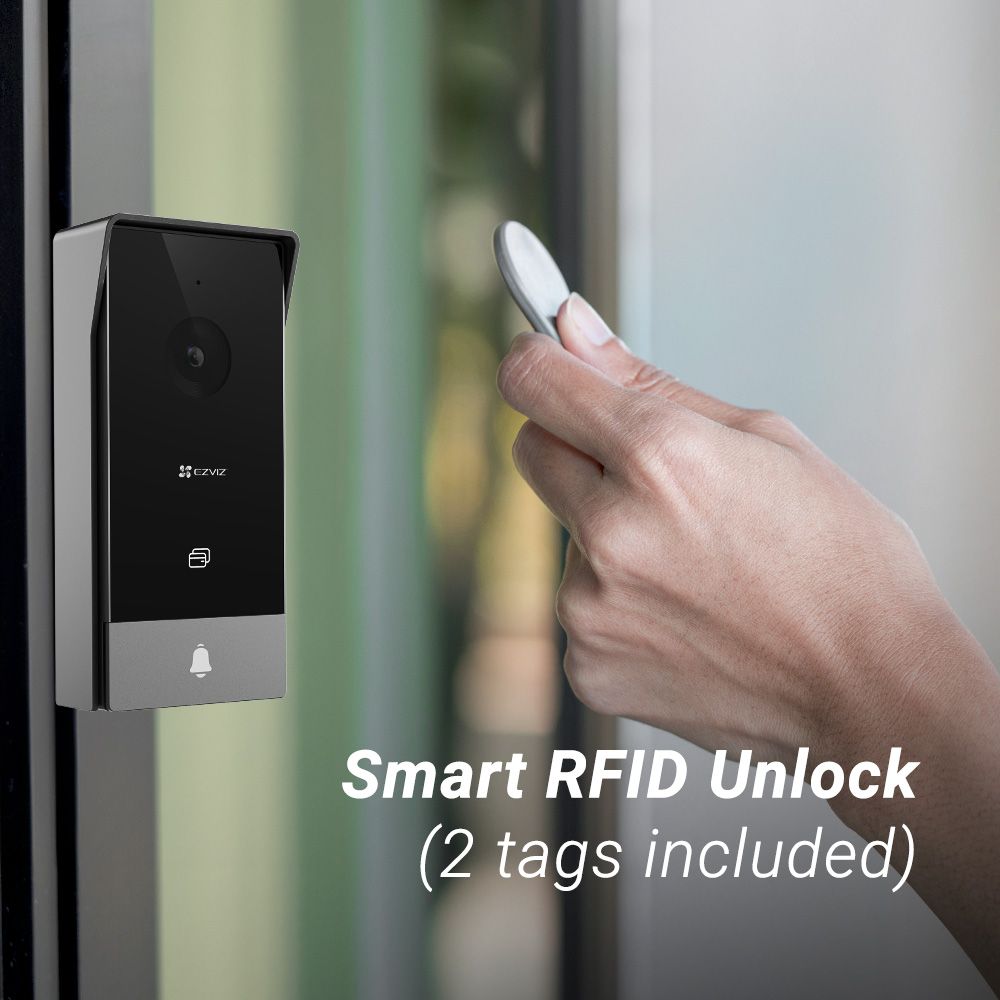 EZVIZ HP5 színes video kaputelefon, 7 hüvelykes átmérő, távoli nyitás, 2 vezeték, beépített csengő, kétirányú beszéd