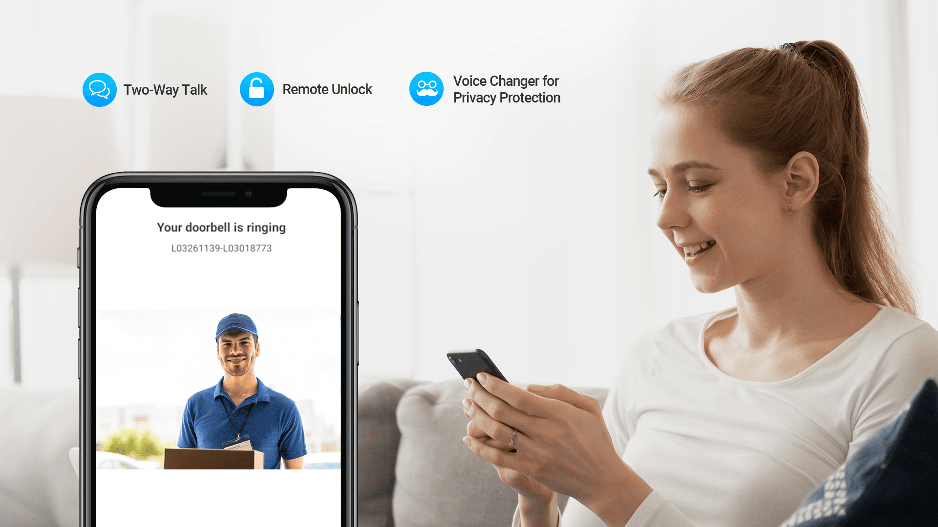 EZVIZ HP5 színes video kaputelefon, 7 hüvelykes átmérő, távoli nyitás, 2 vezeték, beépített csengő, kétirányú beszéd