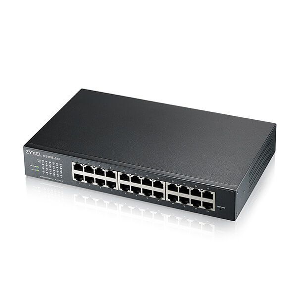 ZYXEL Switch 24x1000Mbps Fémházas Menedzselhető, Rackes (24GbE port), GS1915-24E-EU0101F