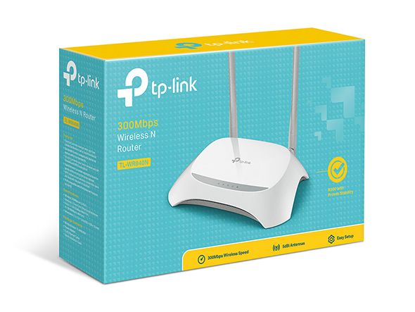 TP-LINK Wireless Router N-es 300Mbps 1xWAN(100Mbps) + 4xLAN(100Mbps), TL-WR840N