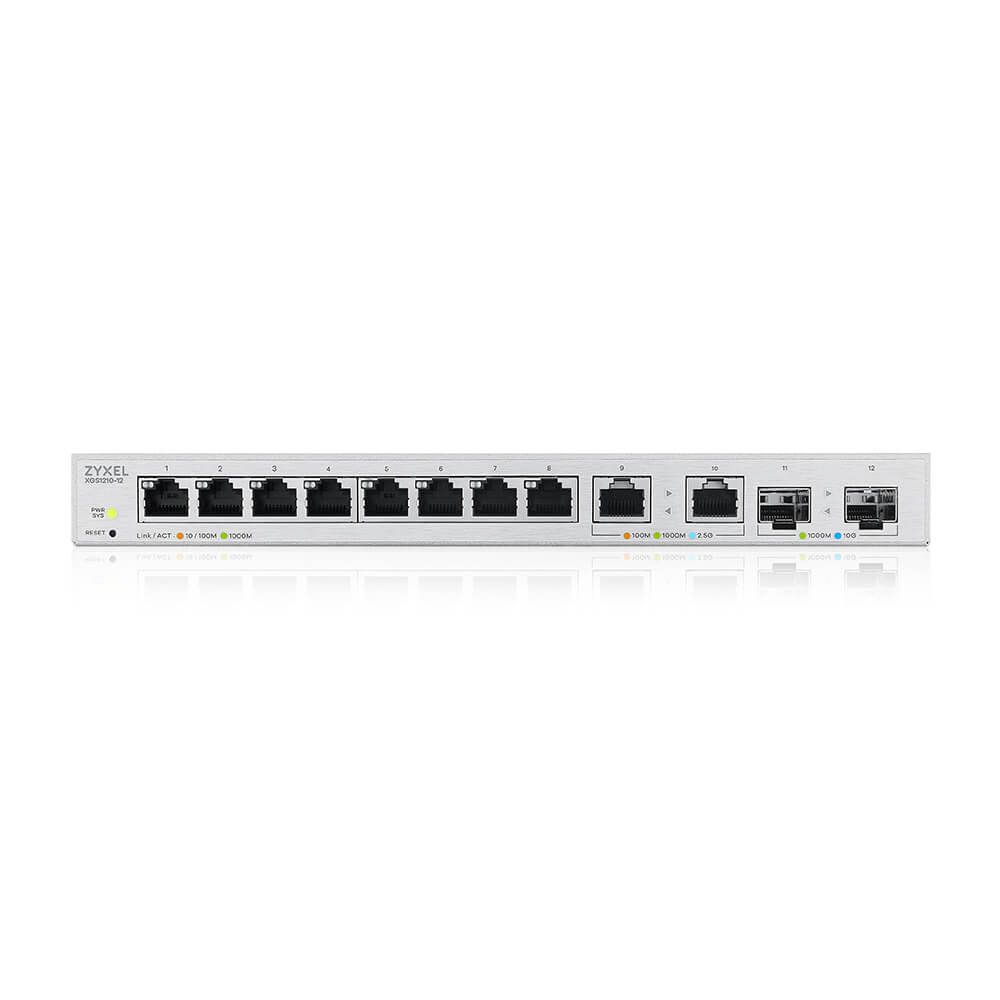 ZYXEL Switch 8x1000Mbps + 2x2500Mbps + 2xSFP+ Web Menedzselhető, XGS1210-12-ZZ0102F