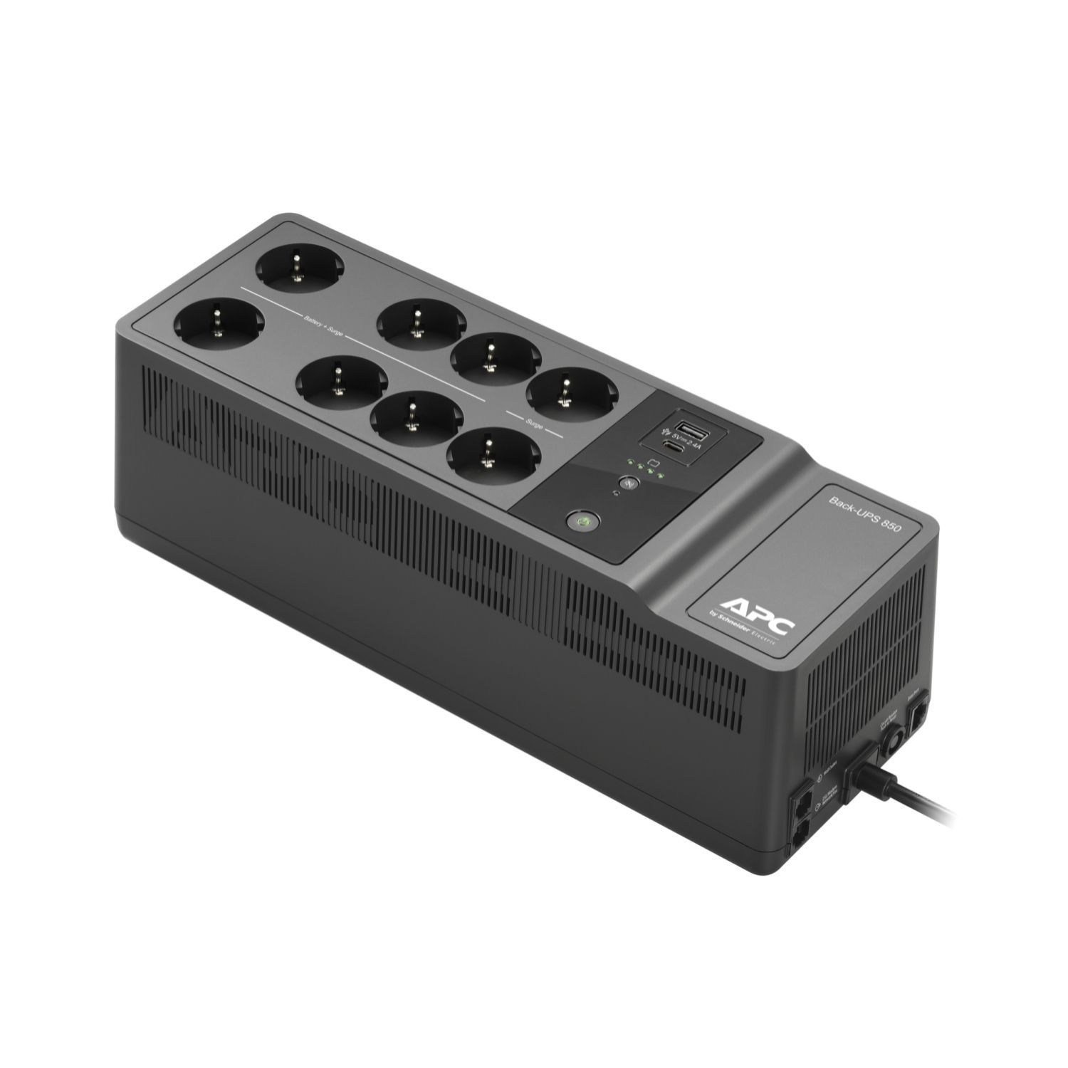 APC Back-UPS BE850G2-G (ES) (2+6 Schuko) 850VA (520 W) 230V Power-Saving OFFLINE szünetmentes tápegység, USB+USB-C