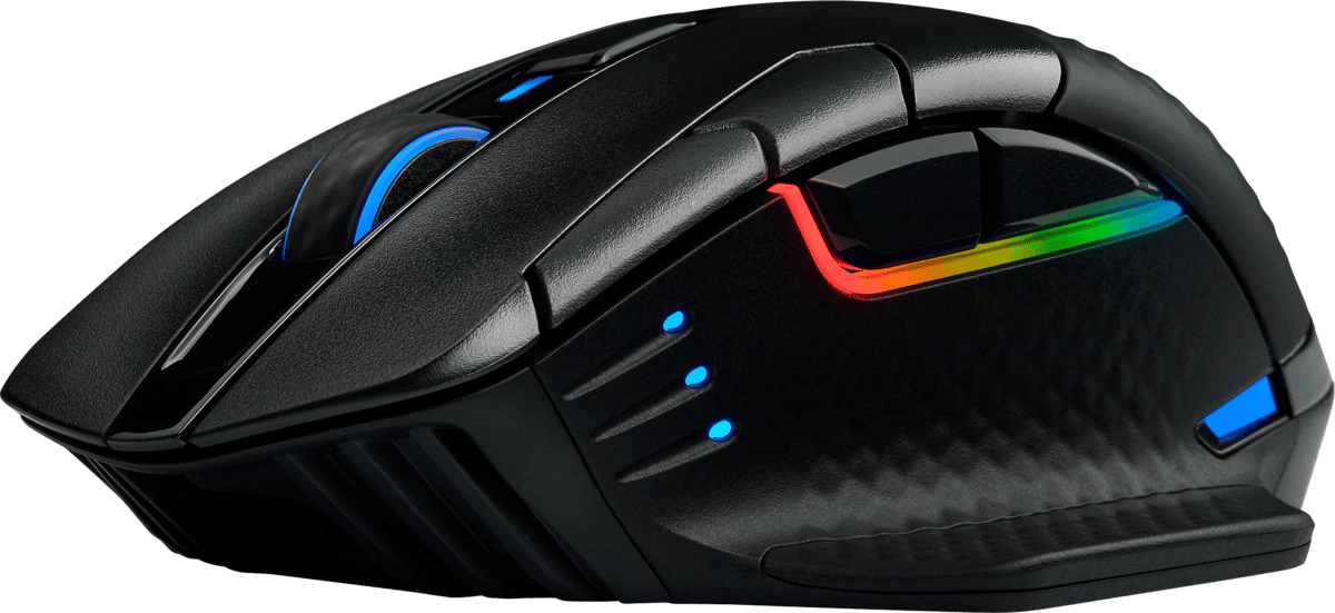 CORSAIR Vezetékes/Vezeték Nélküli Egér Gaming, DARK CORE RGB PRO, 8 programozható gomb, RGB, 18000dpi, fekete