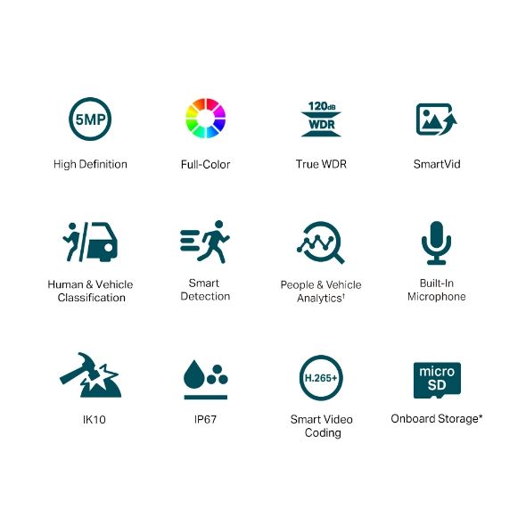 TP-LINK IP Kamera kültéri éjjellátó 5 Megapixel, 4mm Objektív, VIGI C250(4MM)