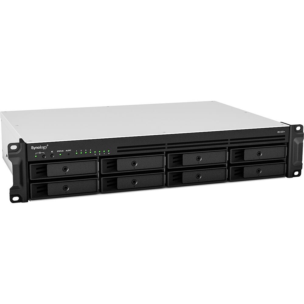 SYNOLOGY NAS 8 Fiókos RS1221RP+ AMD Ryzen V1500B 4x2,2GHz, 4GB DDR4 , 4x1GbE, 3x3.2USB