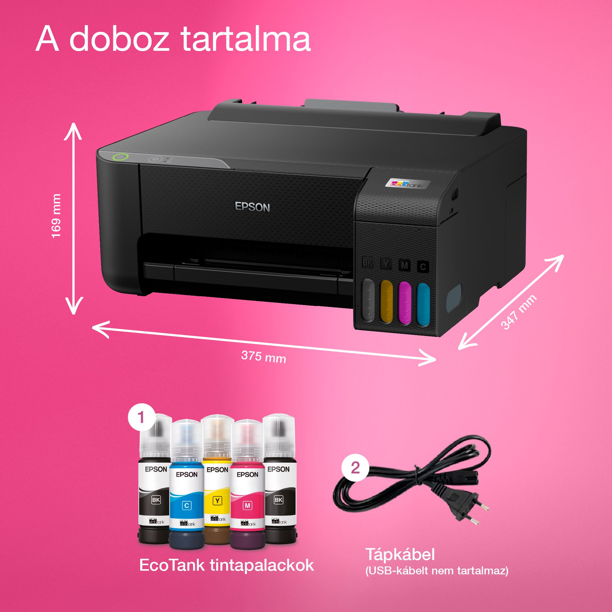 EPSON Tintasugaras nyomtató - EcoTank L1230 (A4, színes, 5760x1440 DPI, 33 lap/perc, USB)