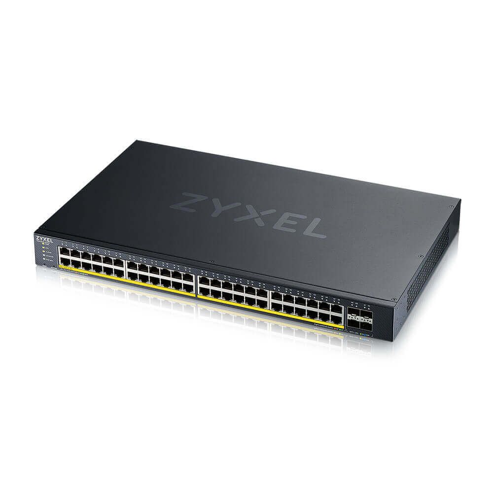 ZYXEL Switch 48x1000Mbps(48xPOE+) + 4x10G SFP+, Fémházas Menedzselhető, Rackes, XGS1935-52HP-EU0101F