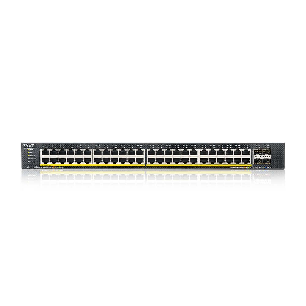 ZYXEL Switch 48x1000Mbps(48xPOE+) + 4x10G SFP+, Fémházas Menedzselhető, Rackes, XGS1935-52HP-EU0101F