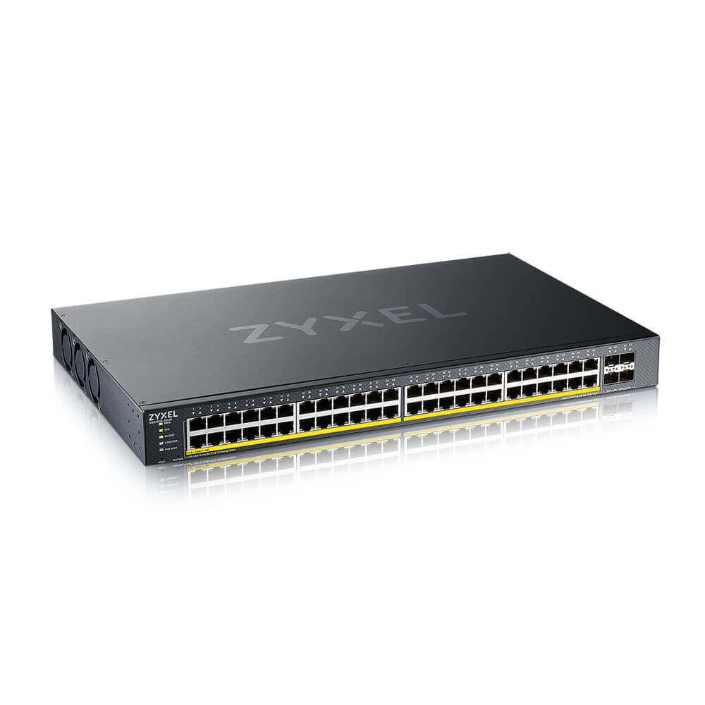 ZYXEL Switch 48x1000Mbps(48xPOE+) + 4x10G SFP+, Fémházas Menedzselhető, Rackes, XGS1935-52HP-EU0101F