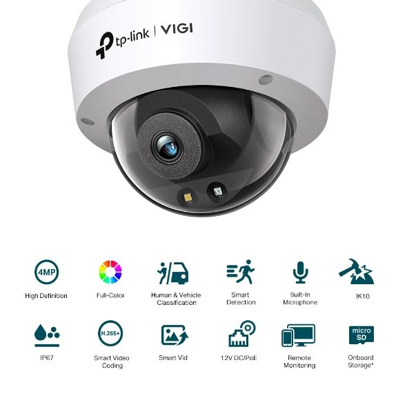 TP-LINK IP Kamera kültéri/beltéri éjjellátó 4 Megapixel, 2.8mm Objektív, VIGI C240(2.8MM)