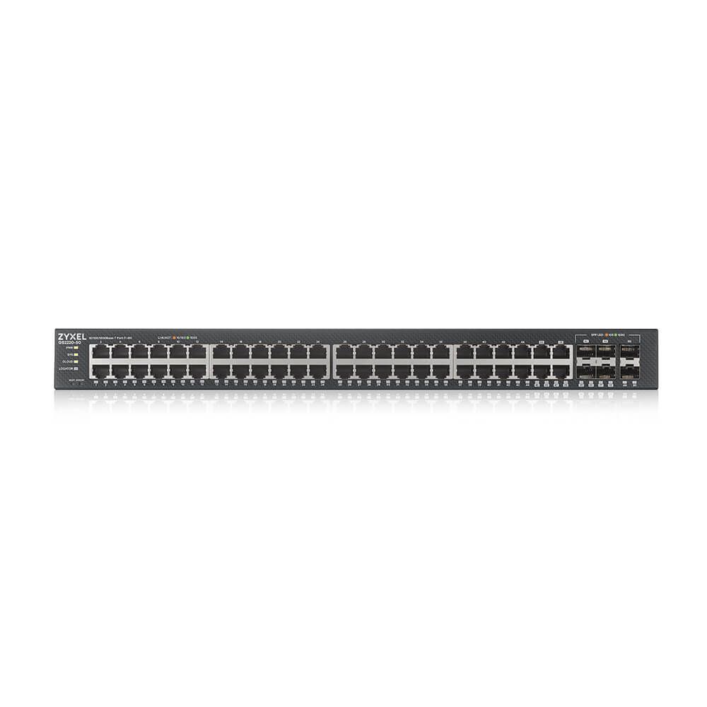 ZYXEL Switch 44x1000Mbps + 4xGigabit kombó SFP + 2xGigabit SFP, Menedzselhető Rackes, GS2220-50-EU0101F