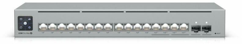 UBiQUiTi Switch 12x1000Mbps + 4x2500Mbps + 2x10Gbps SFP+, Menedzselhető, Asztali, Falra rögzíthető - USW-PRO-MAX-16