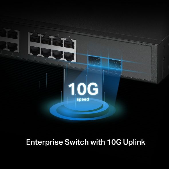 TP-LINK Switch 16x2.5Gbps(8xPOE+) + 2x10G SFP+ + 1xkonzol port + 1xMicro-USB port, Menedzselhető Rackes, SG3218XP-M2