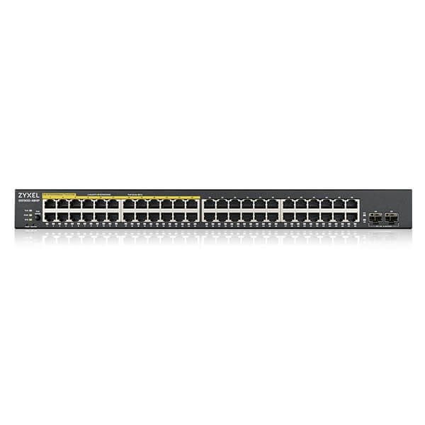 ZYXEL Switch 48x1000Mbps (24xPOE) + 2xGigabit SFP, Fémházas Menedzselhető (48 GbE port), GS1900-48HPV2-EU0101F