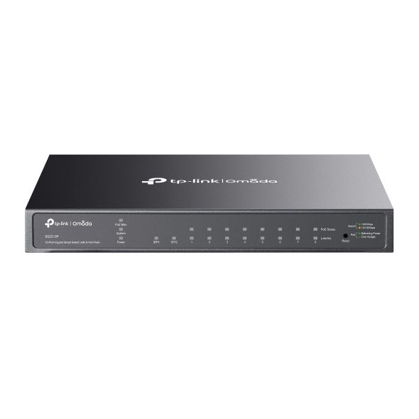 TP-LINK Switch 8x1000Mbps (8xPOE) + 2xSFP, Menedzselhető, SG2210P