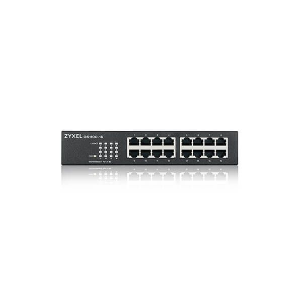 ZYXEL Switch 16x1000Mbps Fémházas Rackes, GS1100-16-EU0103F