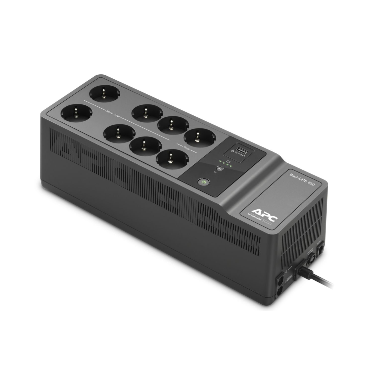 APC Back-UPS BE650G2-G (ES) (2+6 Schuko) 650VA (400 W) 230V Power-Saving OFFLINE szünetmentes tápegység, USB