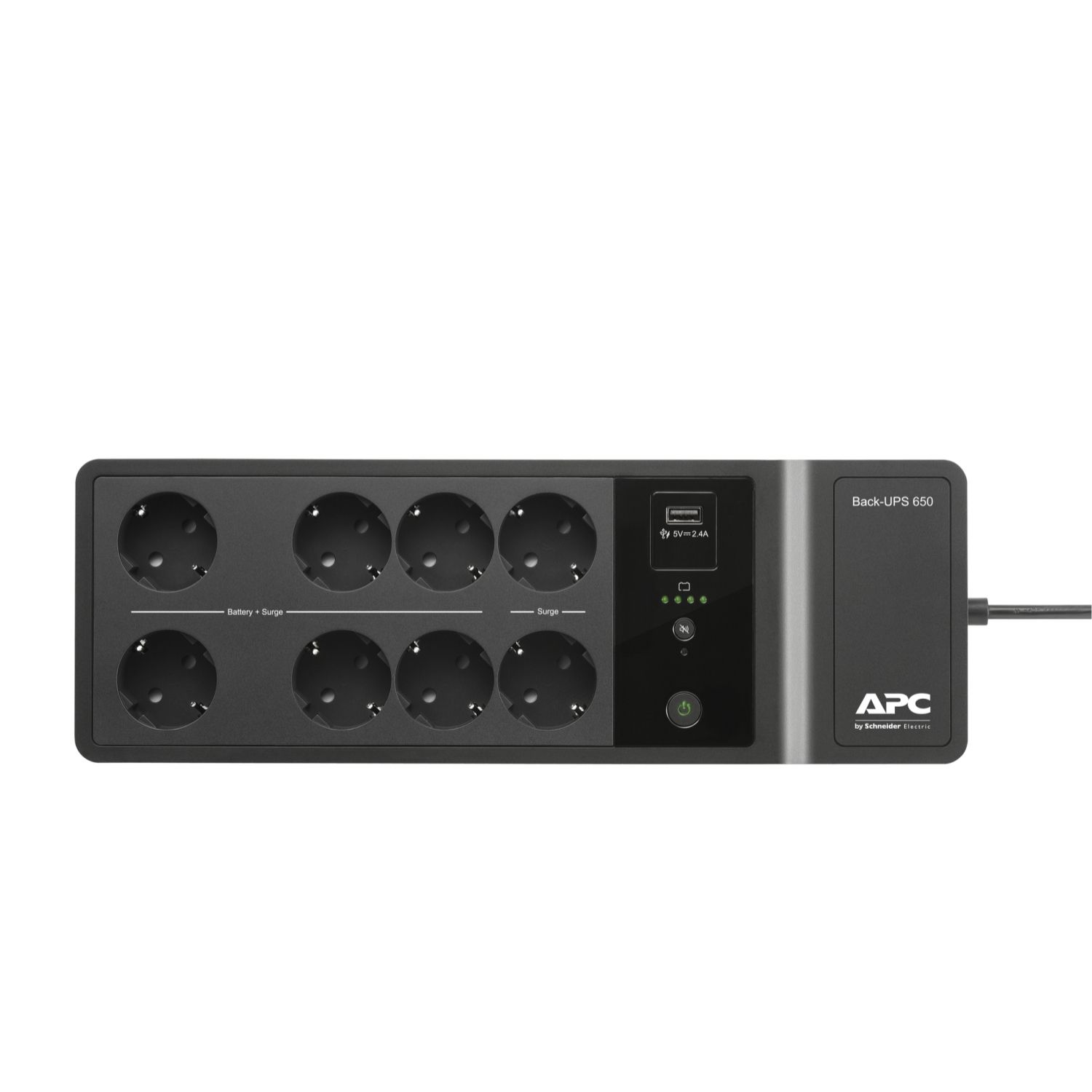 APC Back-UPS BE650G2-G (ES) (2+6 Schuko) 650VA (400 W) 230V Power-Saving OFFLINE szünetmentes tápegység, USB