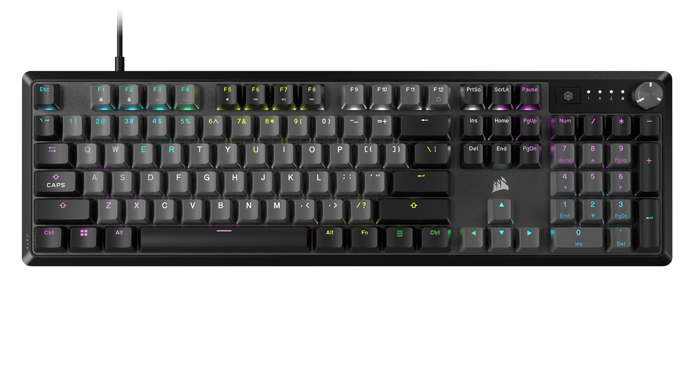 CORSAIR Vezetékes Billentyűzet Gaming, K70 CORE RGB, Mechanikus, MLX Red switch, 104 gombos, US, fekete