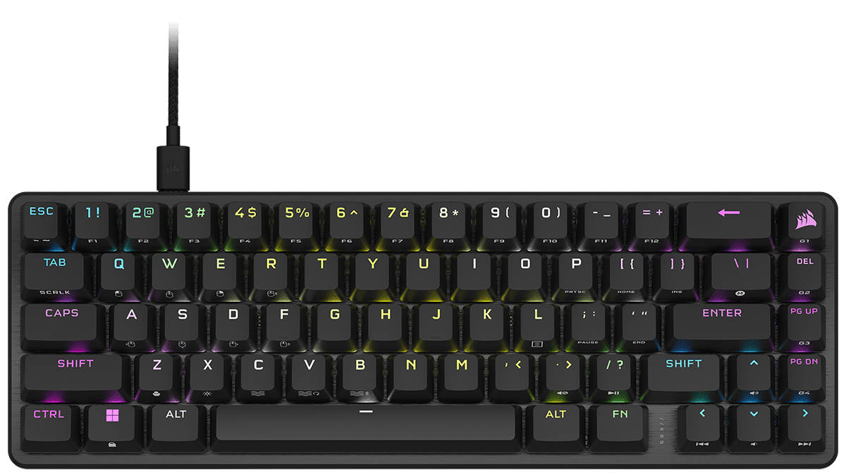CORSAIR Vezetékes Billentyűzet Gaming, K60 PRO TKL RGB, Optical-Mechanical, Alumínium keret, US, fekete