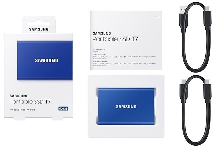 SAMSUNG Hordozható SSD T7 USB 3.2 2TB (Kék)