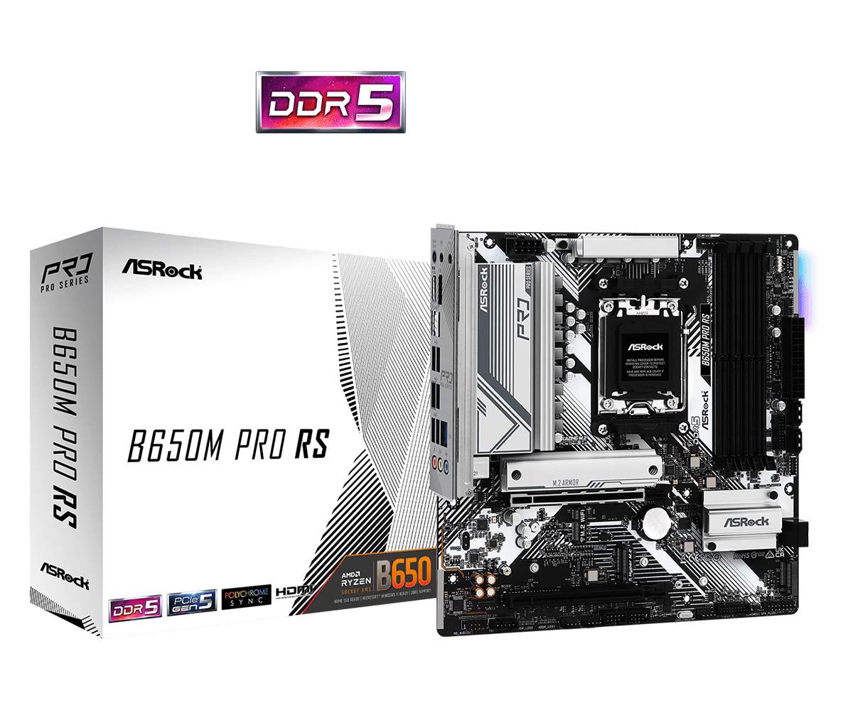 ASROCK Alaplap AM5 B650M PRO RS AMD B650, mATX