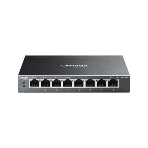 TP-LINK Switch 8x1000Mbps Fémházas Easy Smart (Omada), ES208G
