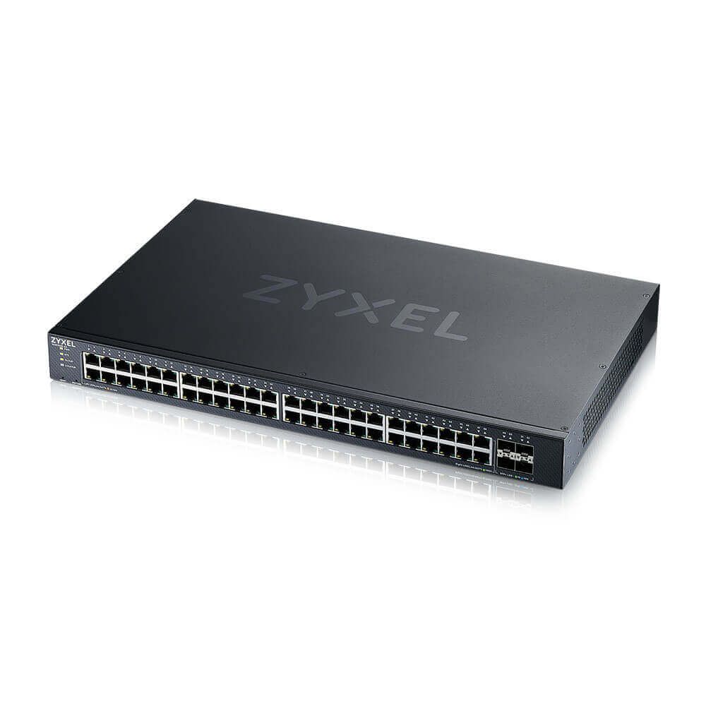 ZYXEL Switch 48x1000Mbps + 4x10G SFP+, Fémházas Menedzselhető, Rackes, XGS1935-52-EU0101F