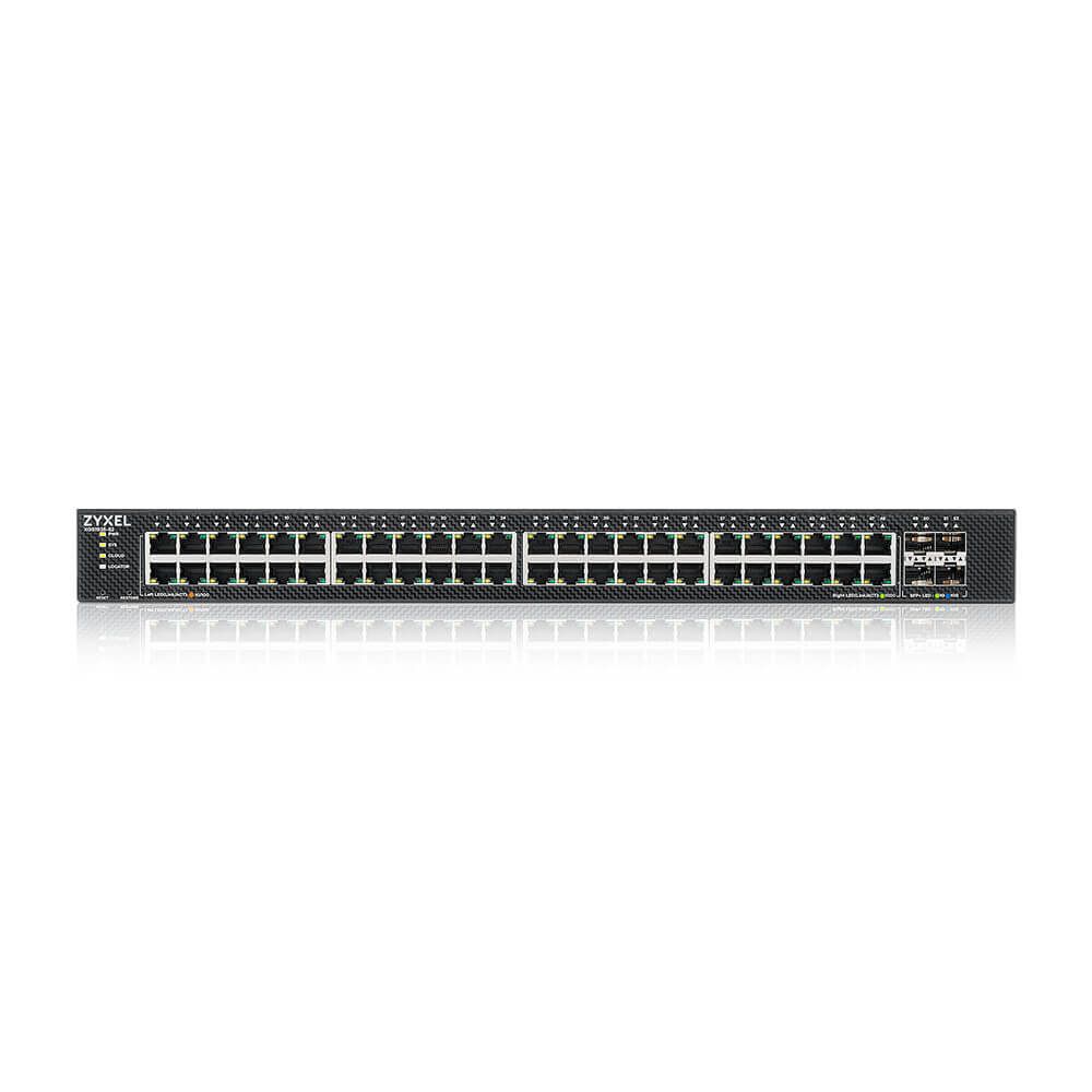 ZYXEL Switch 48x1000Mbps + 4x10G SFP+, Fémházas Menedzselhető, Rackes, XGS1935-52-EU0101F