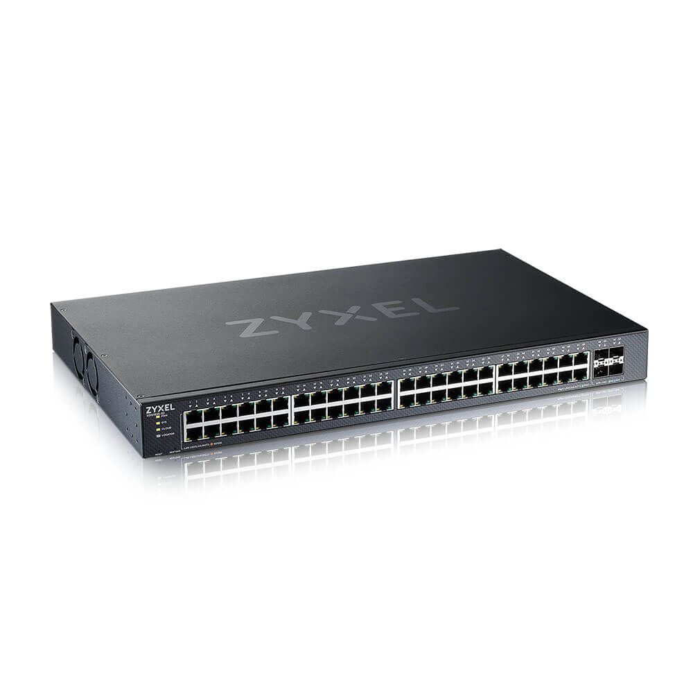 ZYXEL Switch 48x1000Mbps + 4x10G SFP+, Fémházas Menedzselhető, Rackes, XGS1935-52-EU0101F