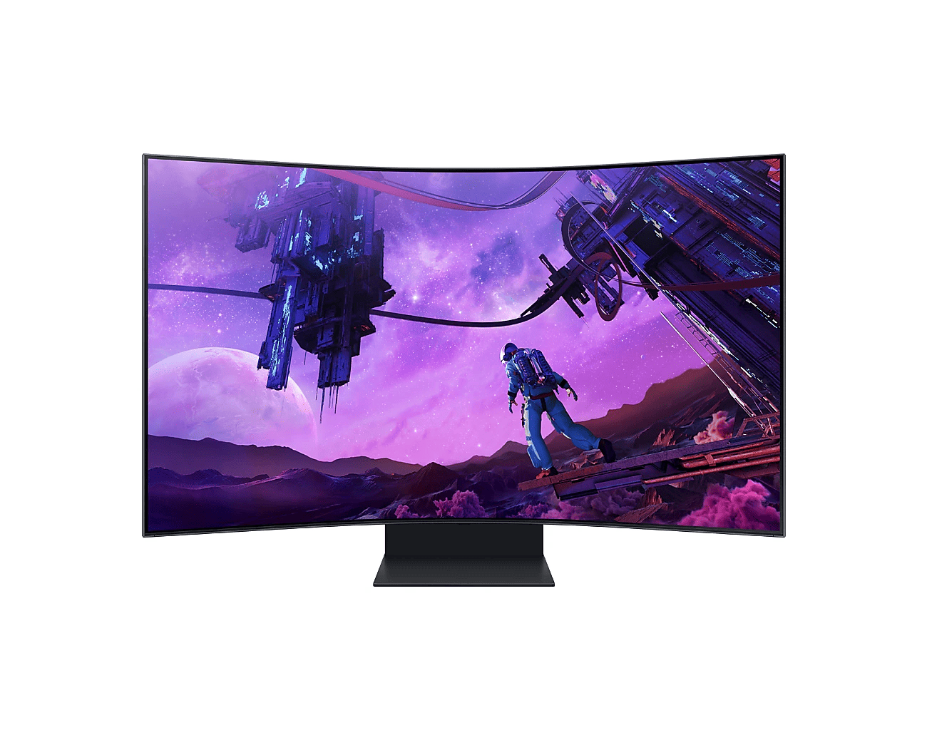 SAMSUNG Ívelt Gaming 165Hz VA monitor 55" G97NC, 3840x2160, 16:9, 600cd/m2, 1ms, 3xHDMI/DP/2xUSB/LAN/WiFi/BT, hangszóró