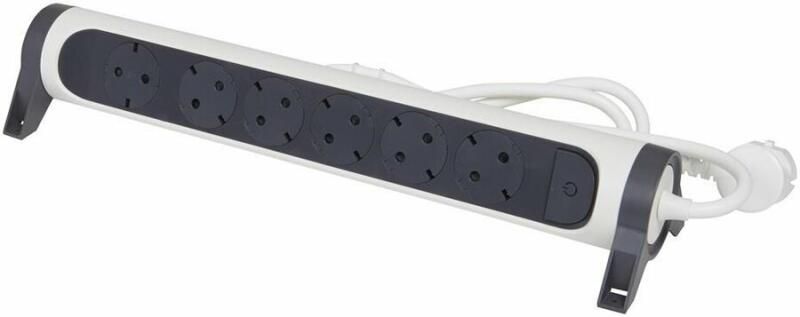 LEGRAND Elosztósor Premium 6x2P+F forgatható, 1,5 m vezetékkel, fehér