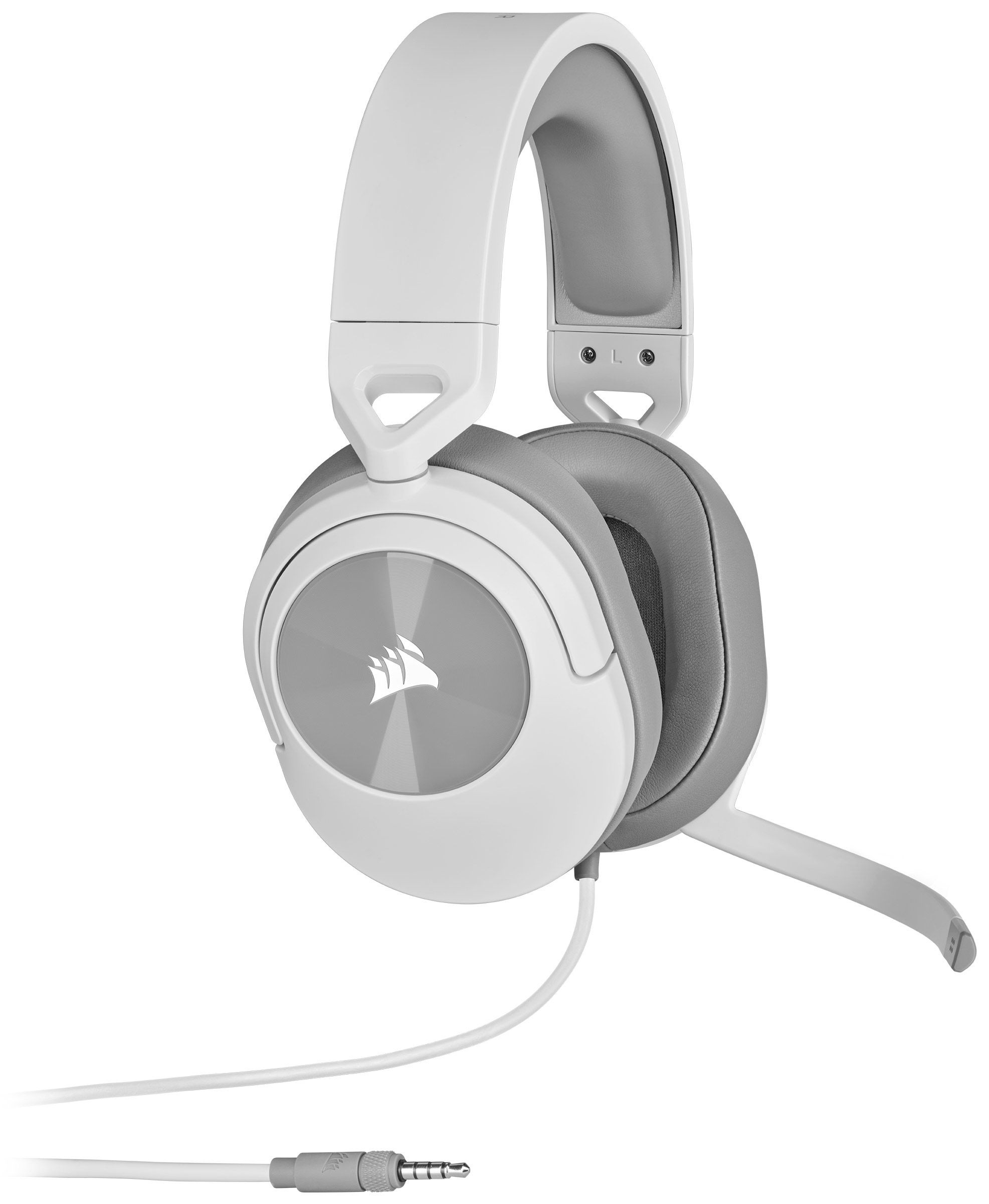 CORSAIR Vezetékes Headset, HS55 Gaming, Ultrakönnyű, Jack dugós, fehér