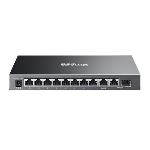 TP-LINK Switch 9x1000Mbps (8xPOE+) +1xGigabit SFP kombó Fémházas Easy Smart (Omada), ES210GP