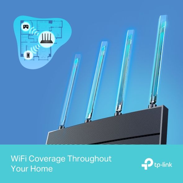 TP-LINK Wireless Router Dual Band AX1500 1xWAN(1000Mbps) + 3xLAN(1000Mbps), Archer AX12