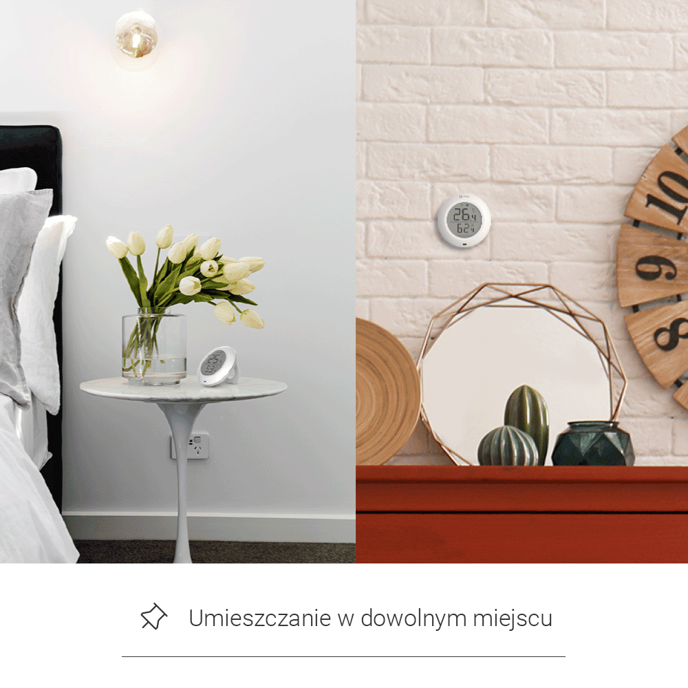 EZVIZ T51C okos hőmérséklet és páratartalom érzékelő,  1,8 kijelző, valós idejű megfigyelés, azonnali risztás,