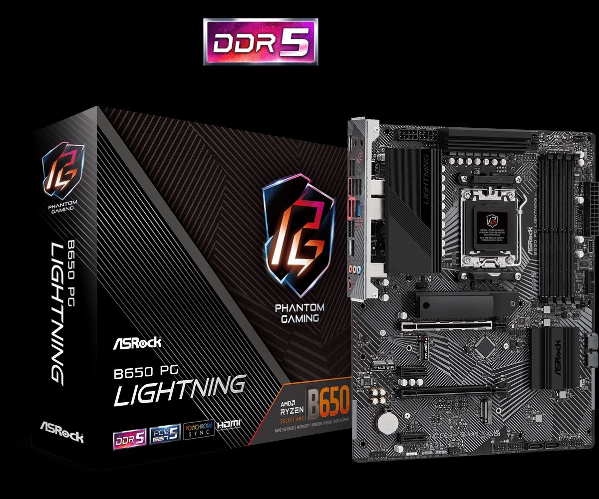 ASROCK Alaplap AM5 B650 PG LIGHTNING AMD B650, ATX