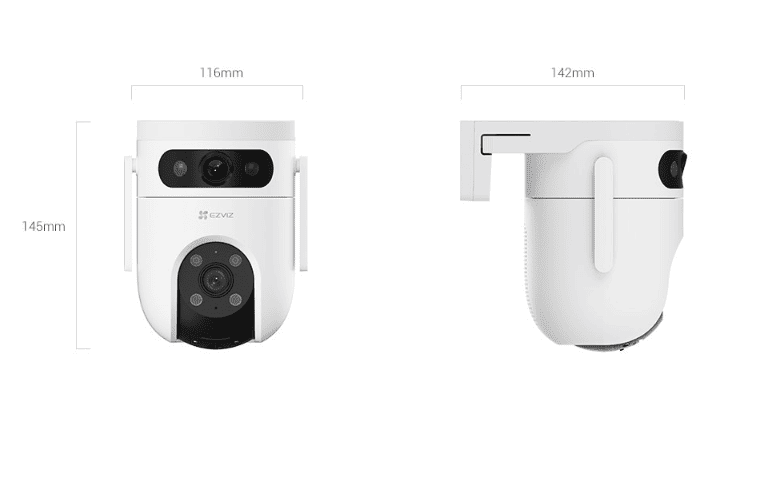 EZVIZ H9C dual kültéri kamera, 2K + 2K 3 MP, 360°, color night vision, 2 járőr mód, társérintkezés, alakérzékelés, 512GB