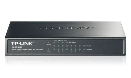TP-LINK Switch 8x1000Mbps (4xPOE), TL-SG1008P