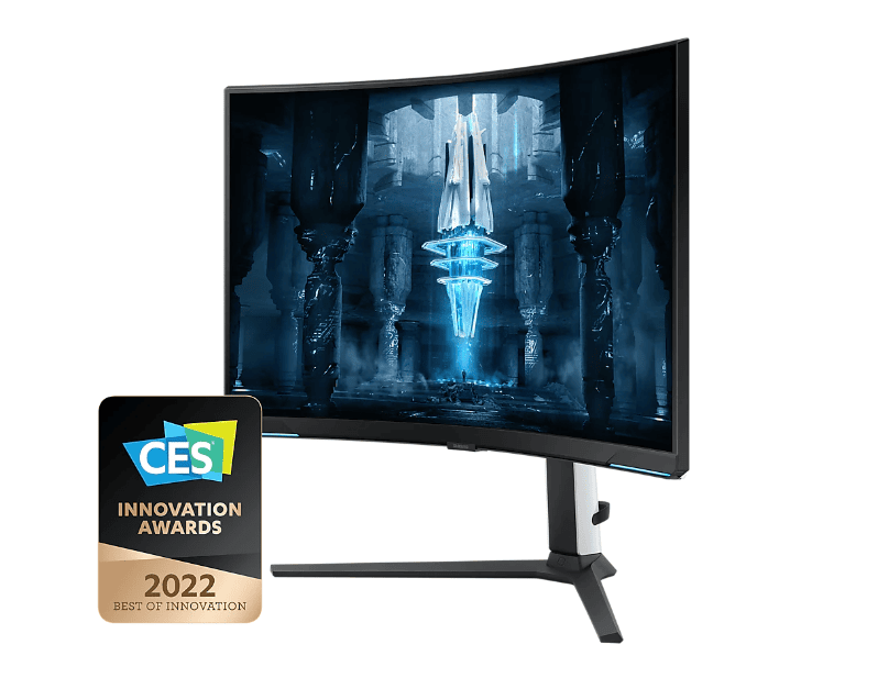 SAMSUNG Ívelt Gaming 240Hz VA monitor 32" G85NB, 3840x2160, 16:9, 350cd/m2, 1ms, 2xHDMI/DisplayPort/2xUSB, Pivot