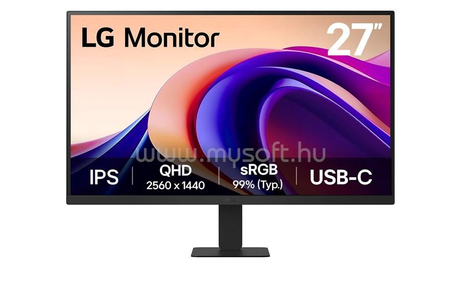 LG IPS monitor 27" 27U631A, 2560 x 1440, 16:9, 250 cd/m2, 5ms, HDMI/USB-C, 100Hz