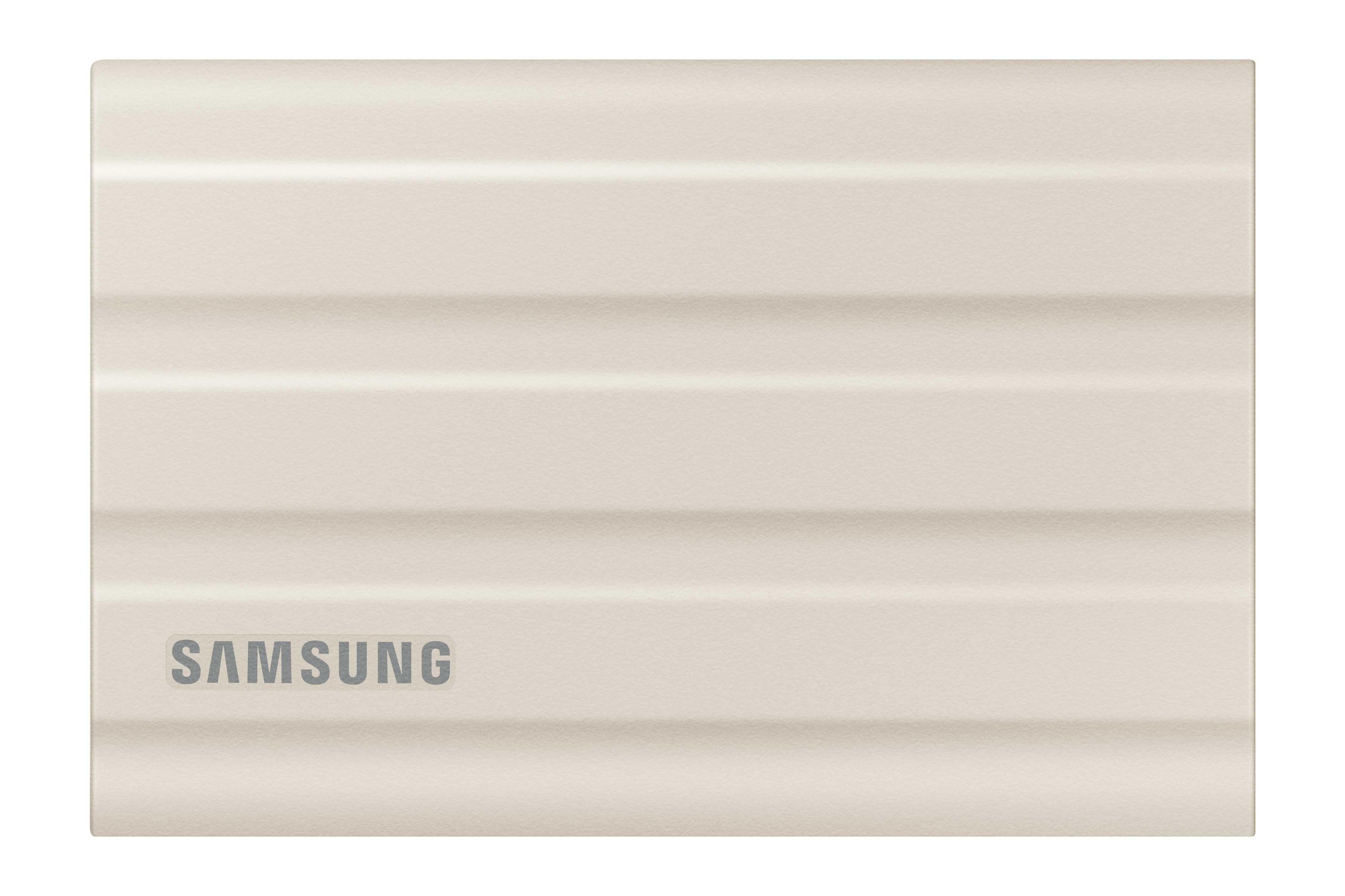 SAMSUNG Hordozható SSD T7 Shield, USB 3.2 Gen.2 (10Gbps), 2TB, Bézs