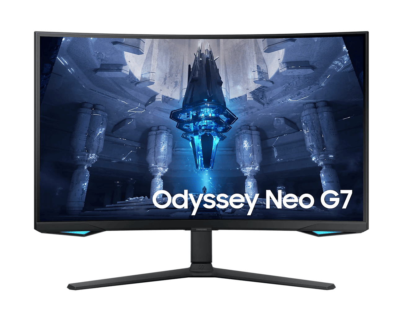 SAMSUNG Ívelt Gaming 165Hz VA monitor 32" G75NB, 3840x2160, 16:9, 350cd/m2, 1ms, 2xHDMI/DisplayPort/2xUSB, Pivot