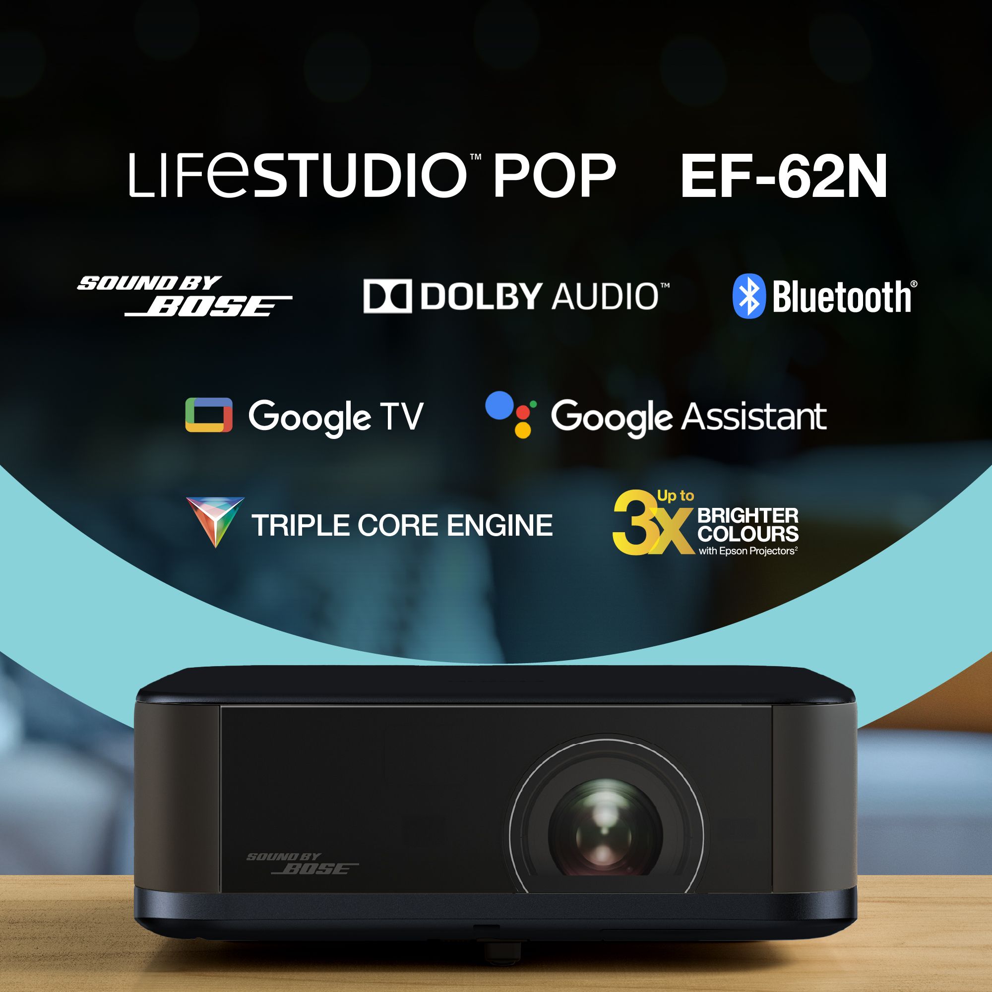 EPSON Projektor - Lifestudio Pop – EF-62N (3LCD, 1920x1080, 16:9, 700 AL, 5 000 000:1, HDMI/USB/WiFi)