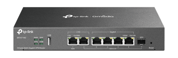 TP-LINK Vezetékes VPN Router 2xWAN/LAN(2500Mbps)+ 8xWAN/LAN(1000Mbps) + 2xSFP + 1xUSB + 1xkonzol port, ER7412-M2