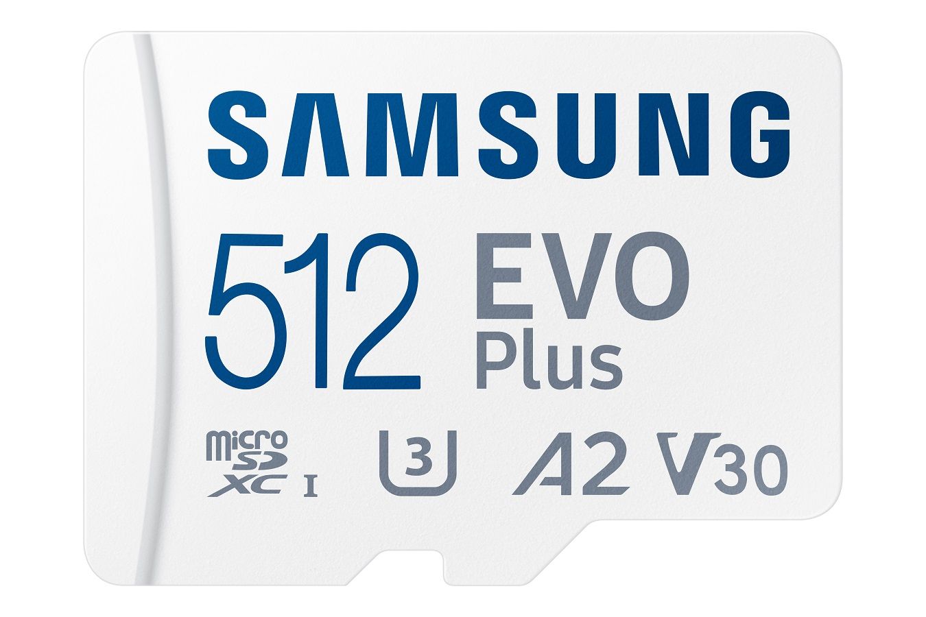 SAMSUNG Memóriakártya, EVO Plus microSDXC kártya, 512GB, UHS-1, U3, V30, A2, + SD Adapter, R160/W