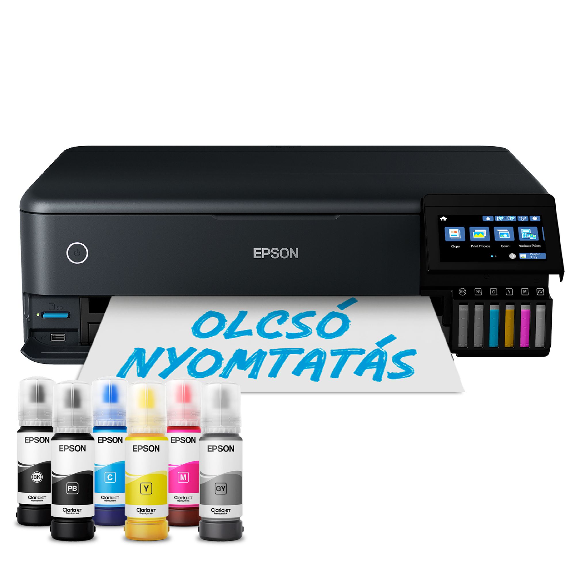 EPSON Tintasugaras nyomtató - EcoTank L8180 (A3, MFP, 5760x1440 DPI, 16 lap/perc,duplex, USB/LAN/Wifi/Wifi Direct)