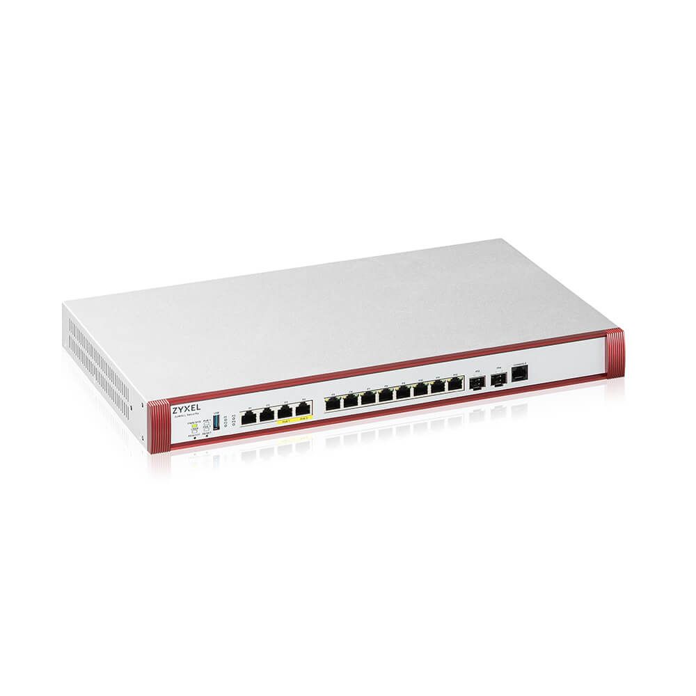 ZYXEL Tűzfal 2x10-GbE port(2xPOE+) + 2x2.5-GbE + 8x1-GbE + 2x10-GbE SFP+ 1xUSB 3.0 +1konzol port + 1 év Security Bundle