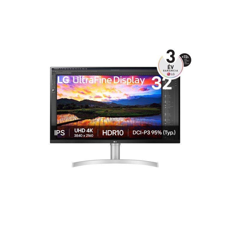 LG IPS monitor 31.5" 32UN650K, 3840x2160, 16:9, 350cd/m2, 5ms, 2xHDMI/DisplayPort, hangszóró
