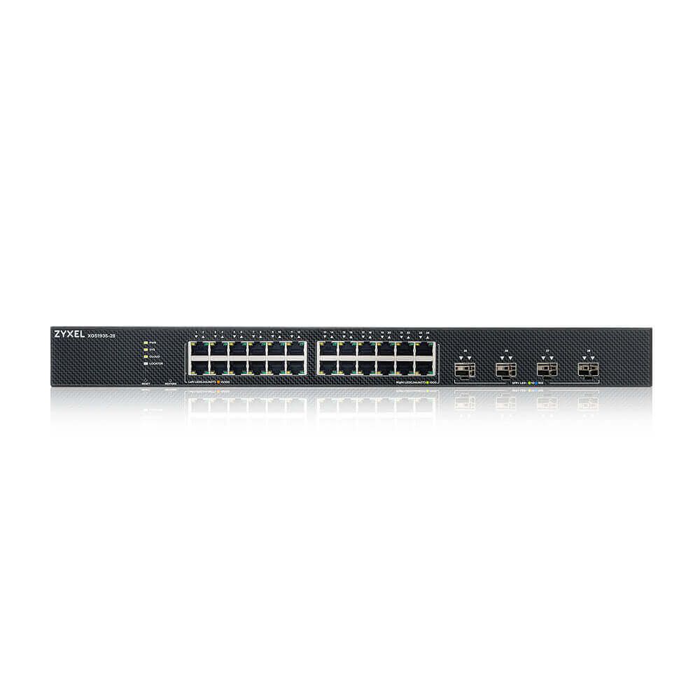 ZYXEL Switch 24x1000Mbps + 4x10G SFP+, Fémházas Menedzselhető, Rackes, XGS1935-28-EU0101F